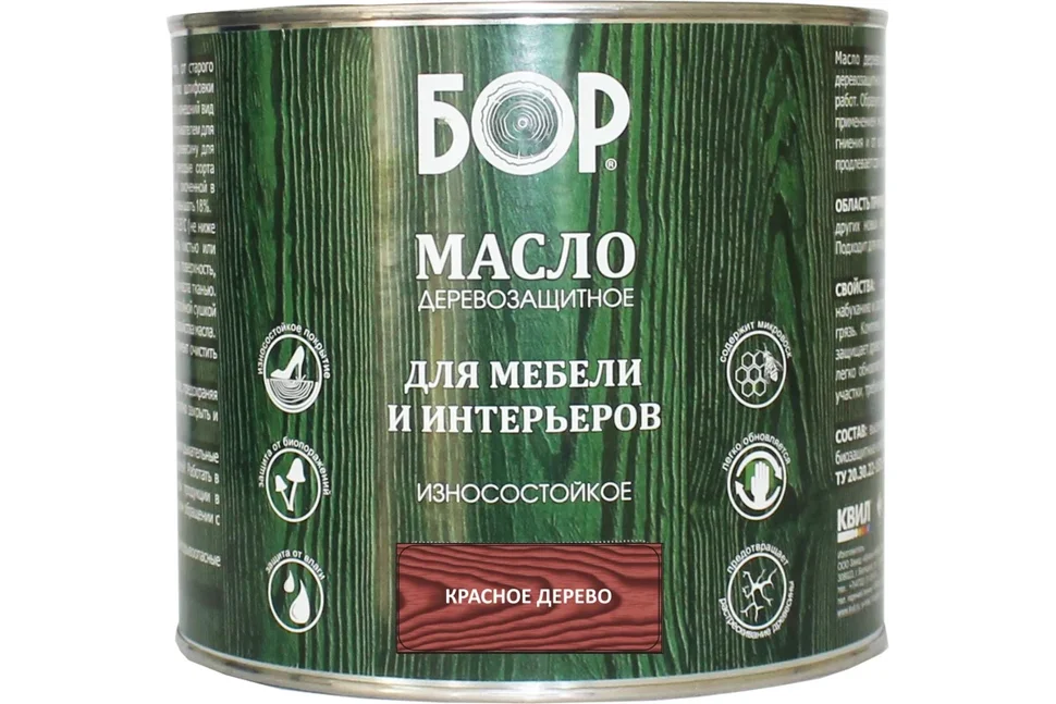 Масло для мебели и интерьеров Бор красное дерево 2л