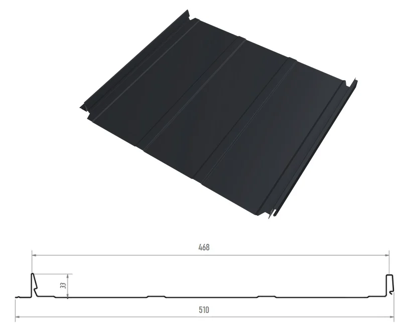Кликфальц Double Pro Line Grand Line 0,5мм Satin RAL **(Тип), 0.51*м2