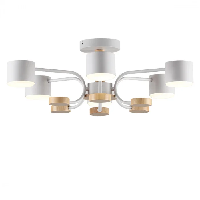 Люстра потолочная 8231/6C COMFI LN25 262 белый, металл/дерево/пластик LED GX53 6*9W 220V RONDO