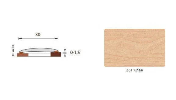 Порог ИЗИ Клен 261 30 мм 0,9 м