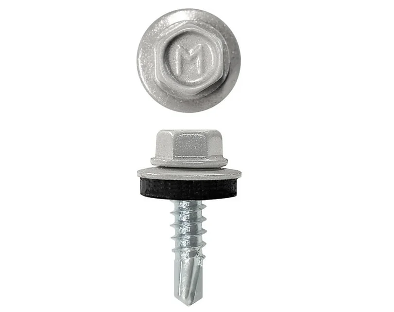 Саморез кровельный 5,5x19 сверло №3 (светлый алюминий) RAL 9006 (уп 250шт) Металлист