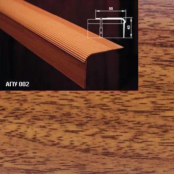 Порог АПУ 002 алюминиевый 2700*55*43 мм угловой (14 дуб деревенский)