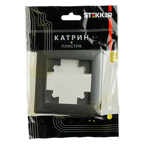 Рамка одноместная STEKKER Катрин, графит (PFR00-7001-06)