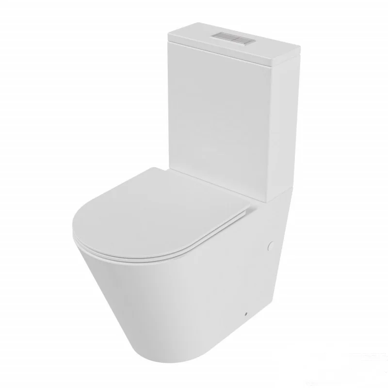 Унитаз-компакт GROSSMAN GR-4458MSQ белый матовый безободковый с тонкой крышкой, микролифт, смыв торнадо