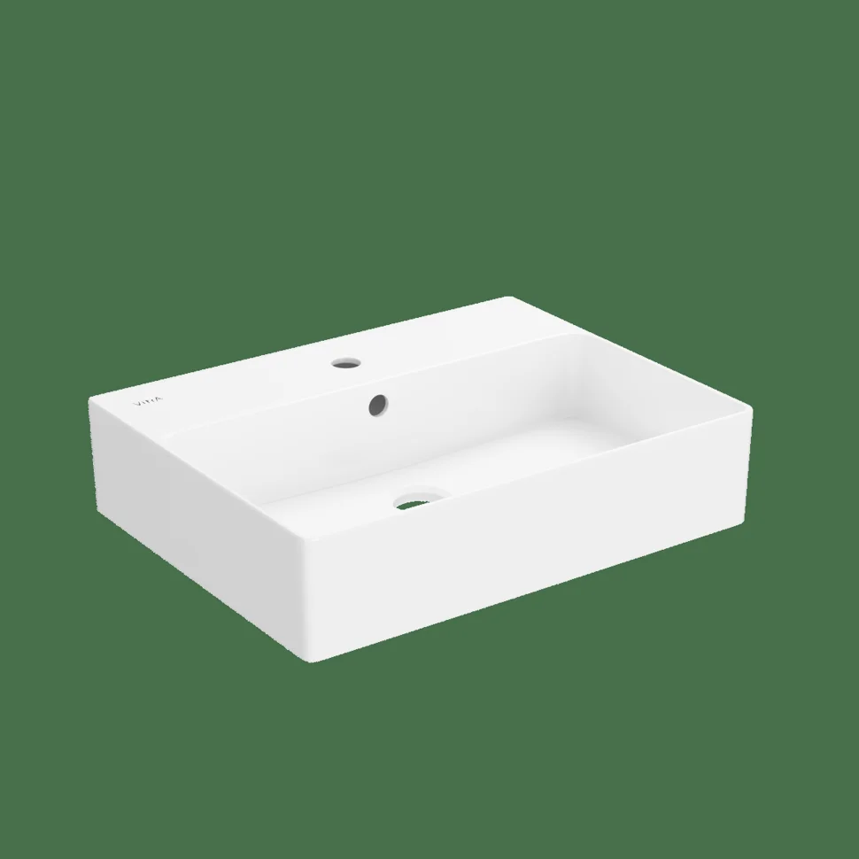 Раковина-чаша Vitra M20 прямугольная, подвесная 52 см с отверстием под смеситель, цвет белый