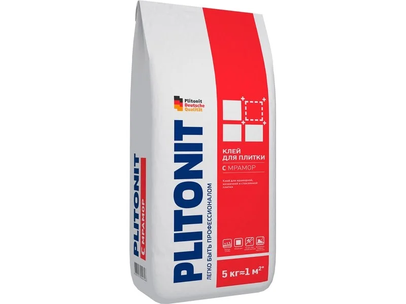 Клей плиточный PLITONIT C Мрамор СУПЕРБЕЛЫЙ для мозайки и мрамора 4 кг