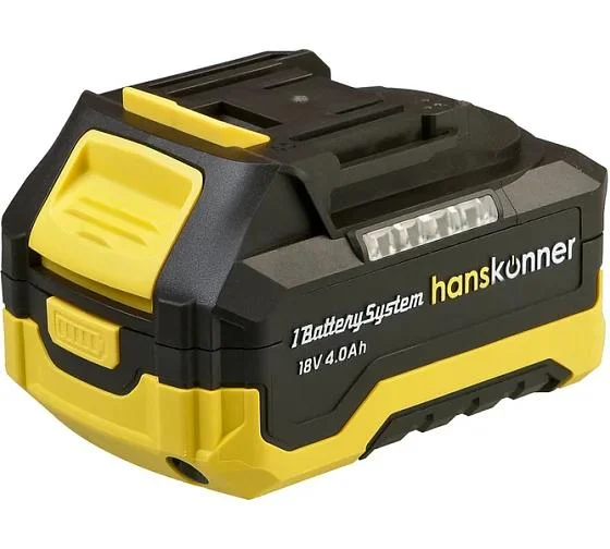 Аккумулятор Hanskonner PLATINUM HBP2004 18 В, 1BatterySystem, 4.0 Ач, USB-разъем, блистер