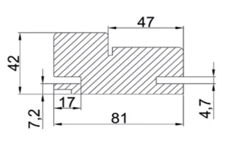 Комплект дверной коробки PROFILO PORTE телескопическая с уплотнителем дуб скай серый 81*42*2150 (2,5шт, с врезкой под скрытые петли AGB)