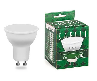 Лампа светодиодная 7W GU10 (MR16) 230V 4000K (белый) SAFFIT, SBMR1607