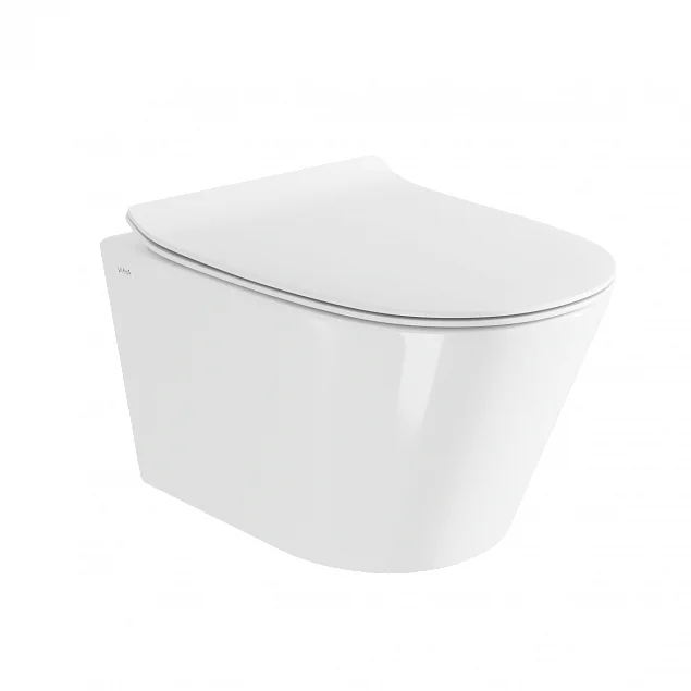 Унитаз подвесной Vitra Vortex M50 безободковый с тонким сиденьем дюропласт микролифт и легким снятием в комплекте, цвет белый