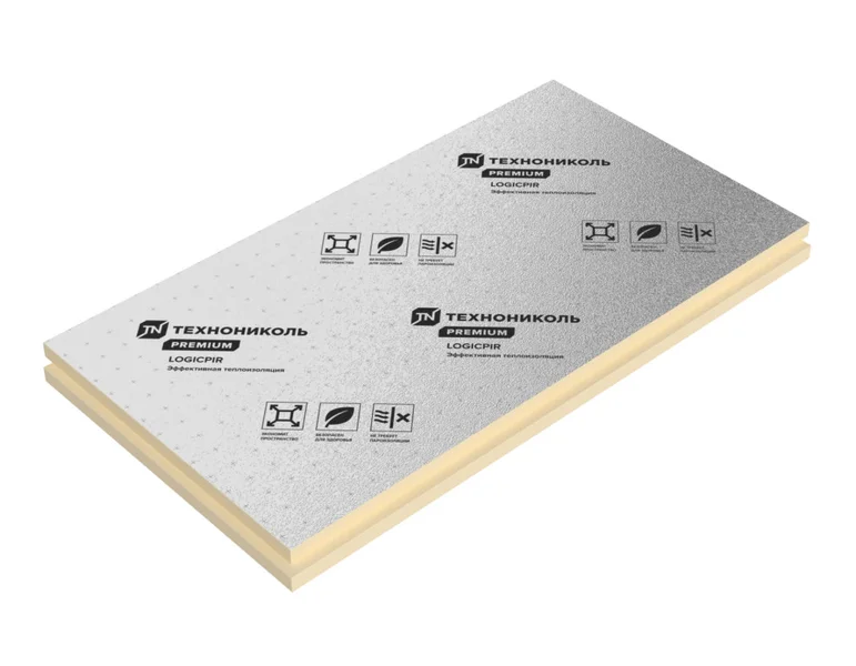 Плита теплоизоляционная LOGICPIR PROF СХМ/СХМ (стеклохолст) Г2 L-2385х1185х75 в упак. 8плит 1,696 м3, 22,609800 м2, 2 упак на поддоне