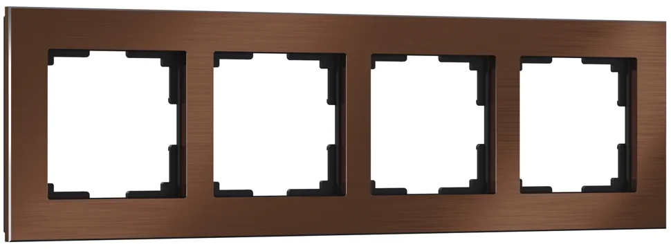 Рамка четырехместная Werkel Aluminium, коричневый алюминий, WL11-Frame-04