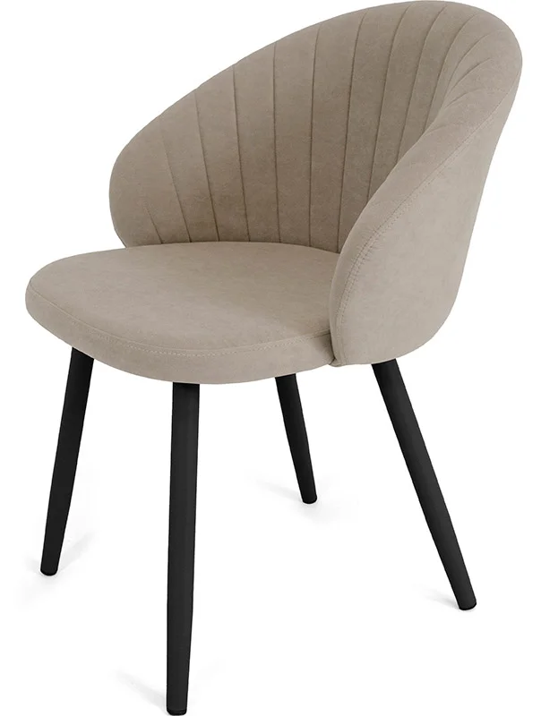 Стул Моне NEW (ткань Т170-бежевый) + ножки 1R32 (черный)