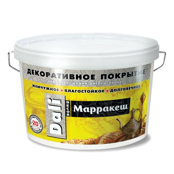 Покрытие декоративное Dali-Decor "Марракеш" белое, перламутровое, 3кг ( Т-ра перевозки не ниже +5град)