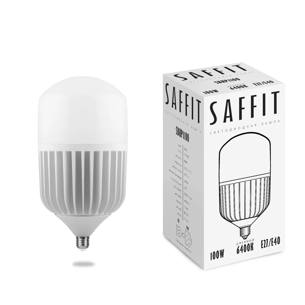 Лампа светодиодная 100W E27-E40 230V 6400K (дневной) SAFFIT, SBHP1100