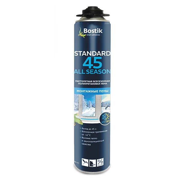 Пена монтажная профессиональная BOSTIK Standard All Seasons 45 всесезонная 650 мл