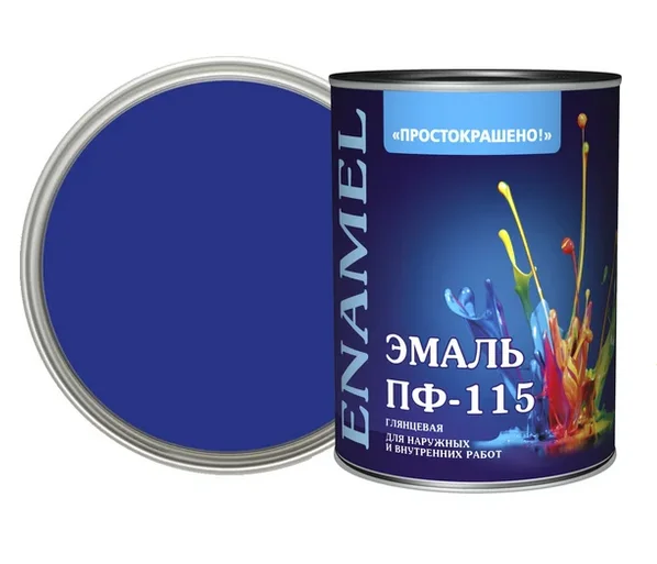 Эмаль ПФ-115 васильковая 0,8кг Простокрашено БАУ