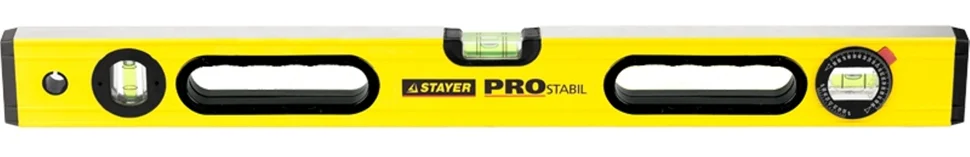 Уровень коробчатый 800мм STAYER "PROFI" PROSTABIL профессион, усилен, 2 фрезер поверхн, 3 ампулы (1 поворотная), ручки