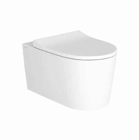 Унитаз подвесной VITRA Nest Qflush безободковый с ламинарным потоком и с тонким сиденьем микролифт, быстросъемное