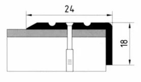 Порог АПУ 003 алюминиевый 1800*24*18 мм угловой (11-бук)