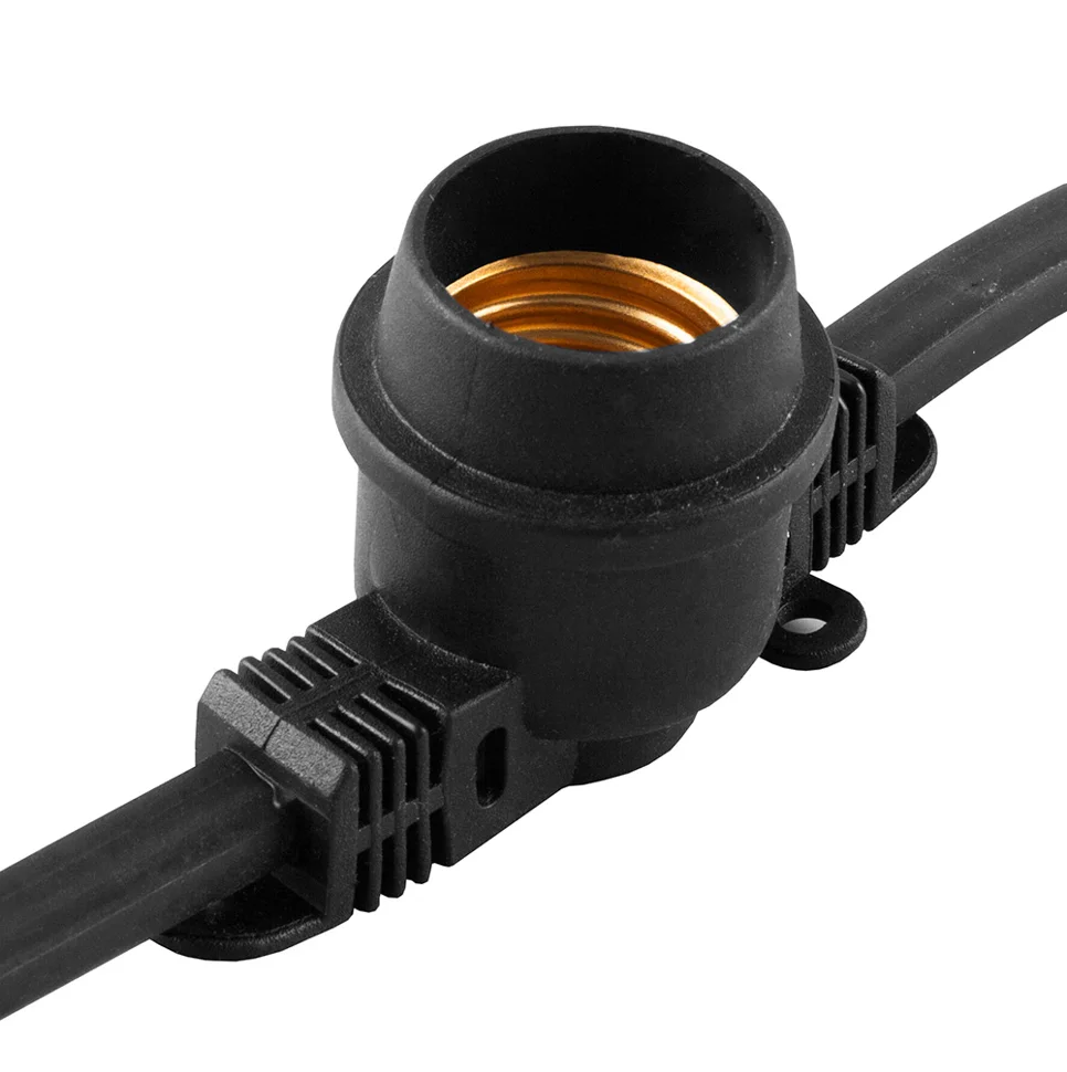 Гирлянда электрическая 230V 100 E27 черный, шаг 25cm, IP 65 (бухта-25м), CL25-25(лампы в компл. не входят) Feron