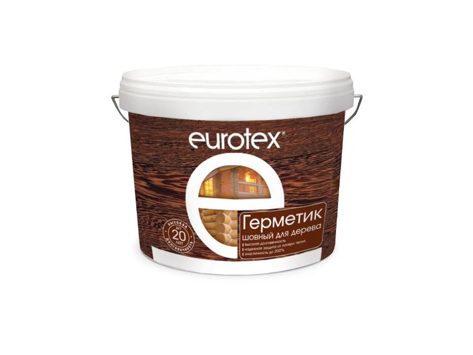 Герметик акриловый шовный EUROTEX для срубов 3кг (сосна) (Т-ра перевозки не ниже +5град)