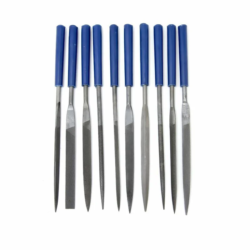 Набор надфилей 160х 70х4 мм, КОБАЛЬТ № 1, обрезиненные рукоятки (10 шт.) чехол