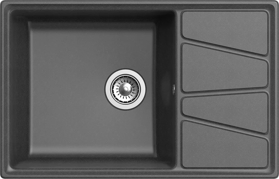 Мойка композитная GRANFEST VERTEX GF-V-780L с крылом, цвет графит