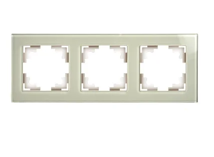 Рамка трехместная STEKKER Катрин, дымчатый стекло (GFR00-7003-07)