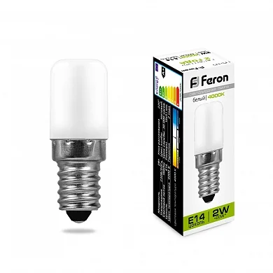 Лампа светодиодная 2W E14 230V 4000K (белый) для холодильников Feron, LB-10