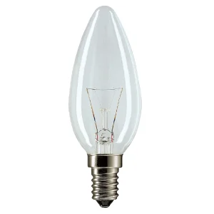 Лампа накаливания 60W E14 230V Свеча прозрачная(ДС) ЭРА*