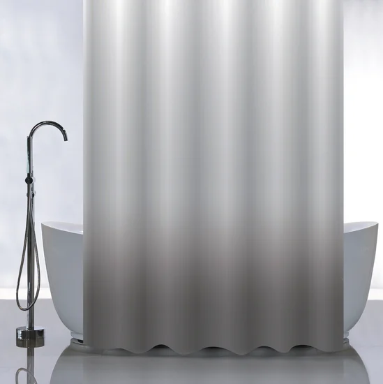 Штора для ванной САНАКС полиэстэр, 180*180см, ПЕРЕХОД - ГРАФИТ без колец, арт.01-101