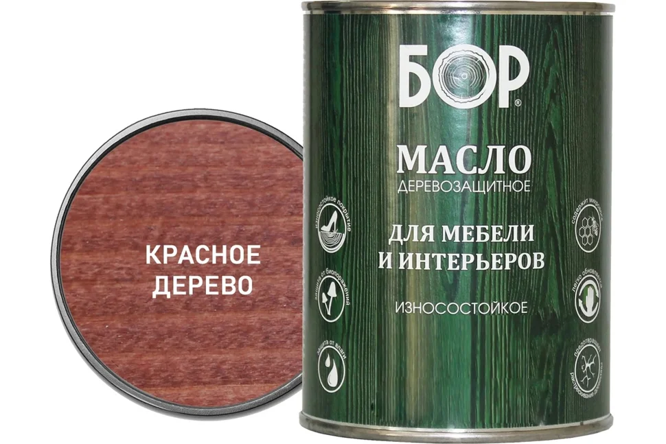 Масло для мебели и интерьеров Бор красное дерево 1л