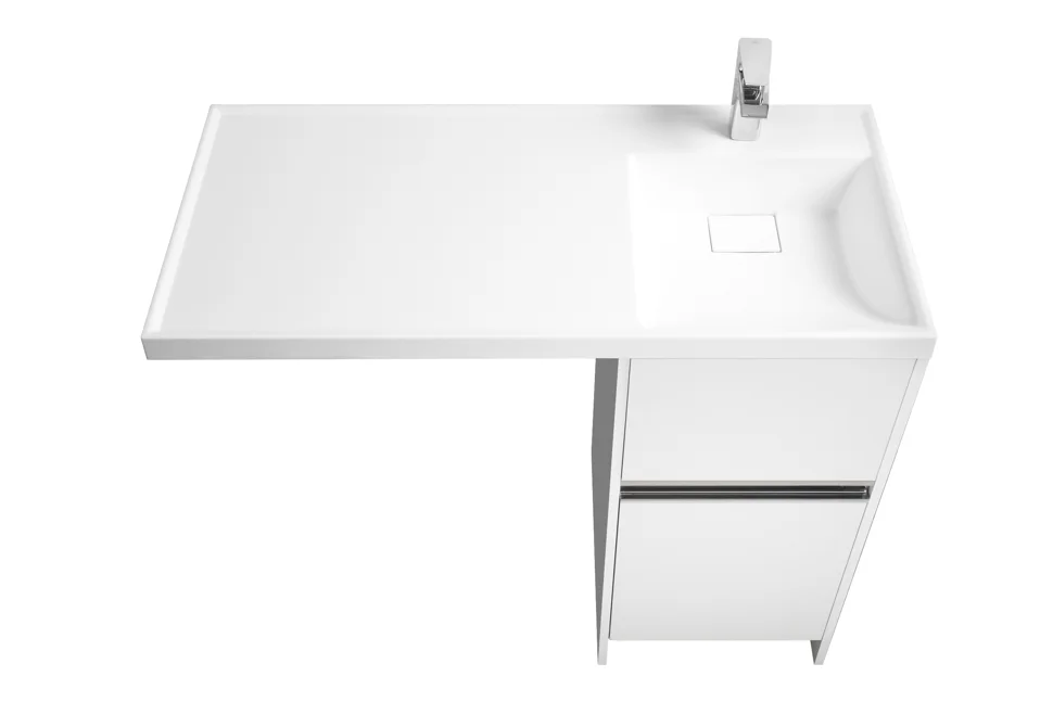 Комплект AQUATON: тумба под умывальник ЛОНДРИ 40 под стиральную машину с раковиной Лондри 105