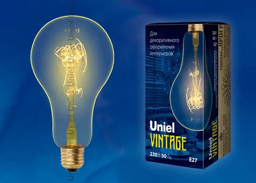 Лампа накаливания 60W E27 220V 300Лм Шар прозрачный(А95) Винтаж Uniel IL-V-A95-60/GOLDEN SW01
