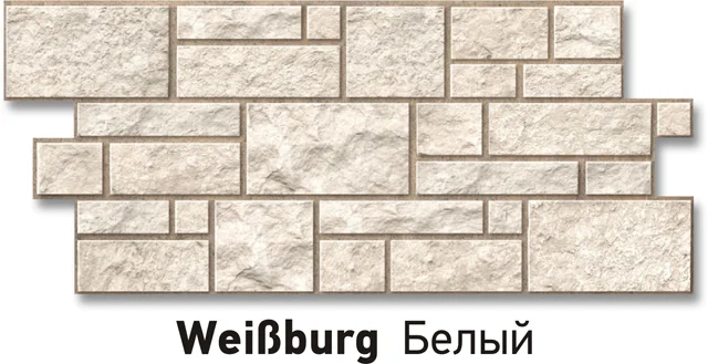 Панель фасадная D&#246;cke Burg, цвет белый 1,07*0,47 м (S=0.42м2)