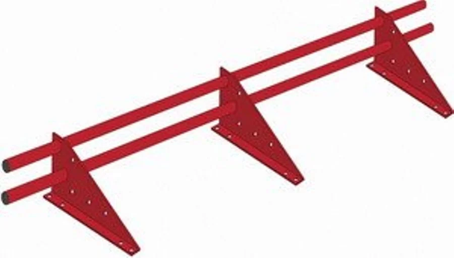 Снегозадержатель трубчатый Optima на 3-х опорах PE, L=3 м RAL 3011 (красно-коричневый)