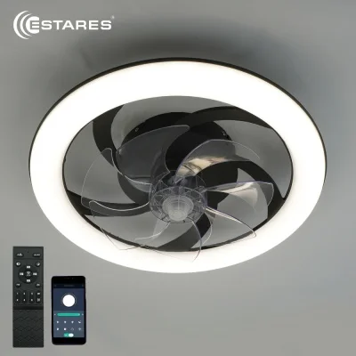 Светильник управляемый светодиодный FAN SIMPLE 65W+18W R-APP-480x125-BLACK/WHITE-220-IP20 с вентилятором