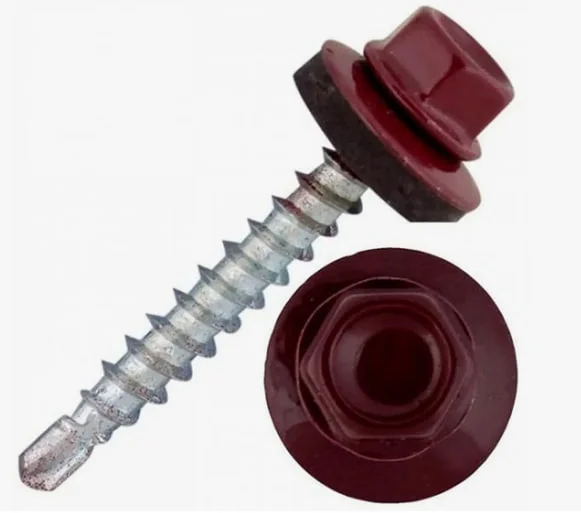 Саморез кровельный 4,8x51 сверло №1 (красное вино) RAL 3005 (уп 40шт) Biskrep