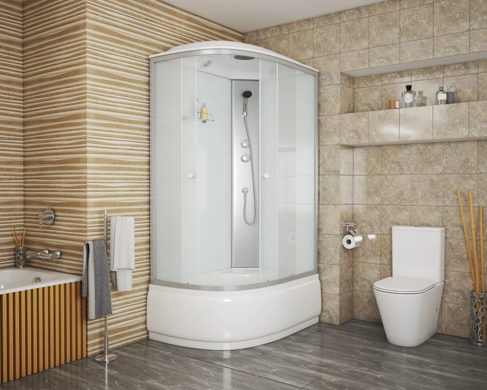 Кабина душевая NIAGARA Eco 1200х800х2150, высокий поддон, стекло матовое, арт. E120/80/40R/MT