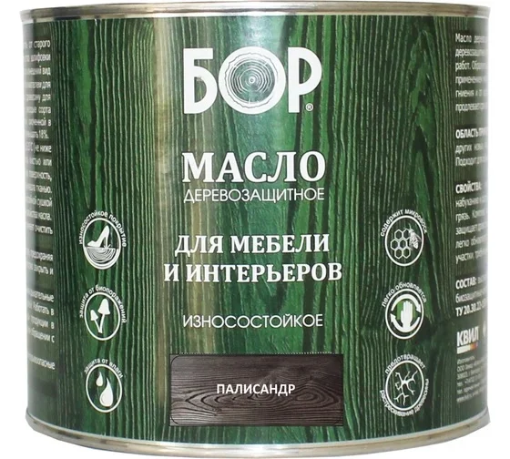 Масло для мебели и интерьеров Бор палисандр 2л