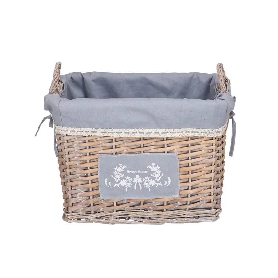 Корзина с ручками "Лён", 36L*26W*26H, серый
