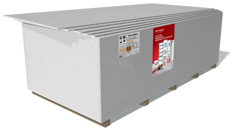 Гипсокартон ГКЛ Danogips Smart ОПГО-УК обычный 3000*1200*12,5 мм