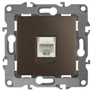 Розетка информационная СП (RJ45), Эра12, бронза, арт.12-3107-13