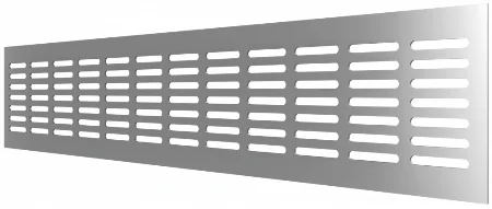 Решетка переточная алюминиевая с анодированным покрытием 480x80, Silver, ЭРА