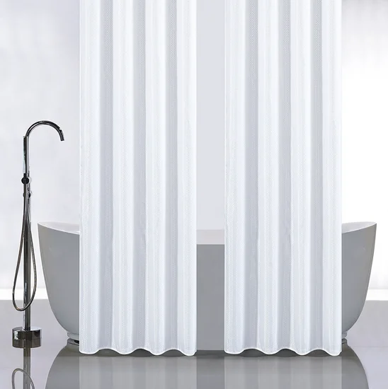 Штора для ванной САНАКС полиэстэр, 120*180см, БЕЛАЯ двойная, однотонная, 2 штуки, арт.032-03