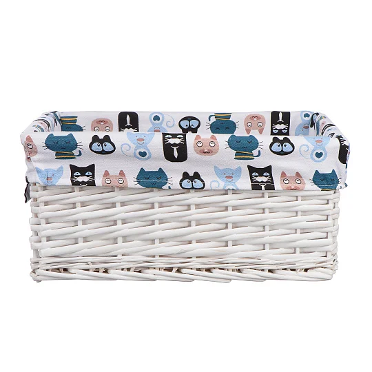 Корзина стеллажная "Котики", Д400 Ш310 В170, белый