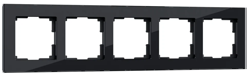 Рамка 5-местная Werkel Favorit, черный, стекло, WL01-Frame-05