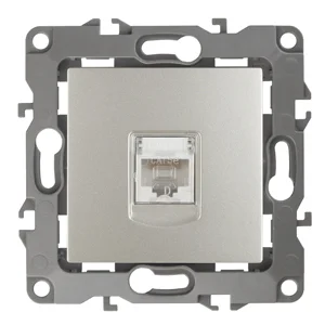 Розетка информационная СП (RJ45), Эра12, перламутр, арт.12-3107-15