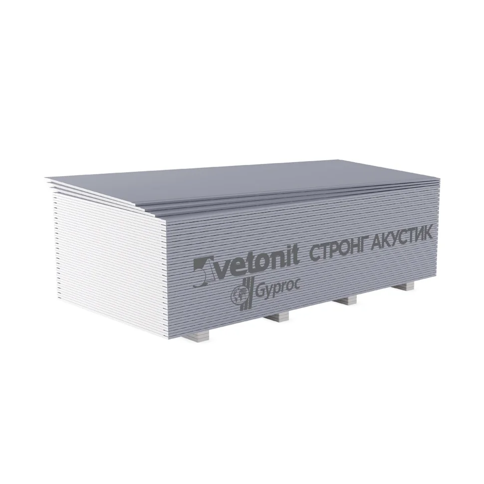Гипсокартон ГКЛ Vetonit (Gyproc) Стронг Акустик ГСП-RD-УК 3000*1200*15 мм звукоизоляционный